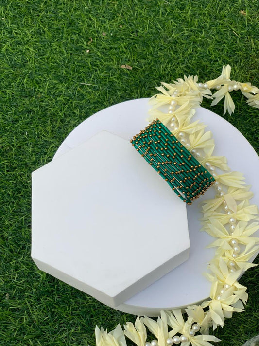 BD-14 Dotted Bangles Sea Green (12 Pcs)