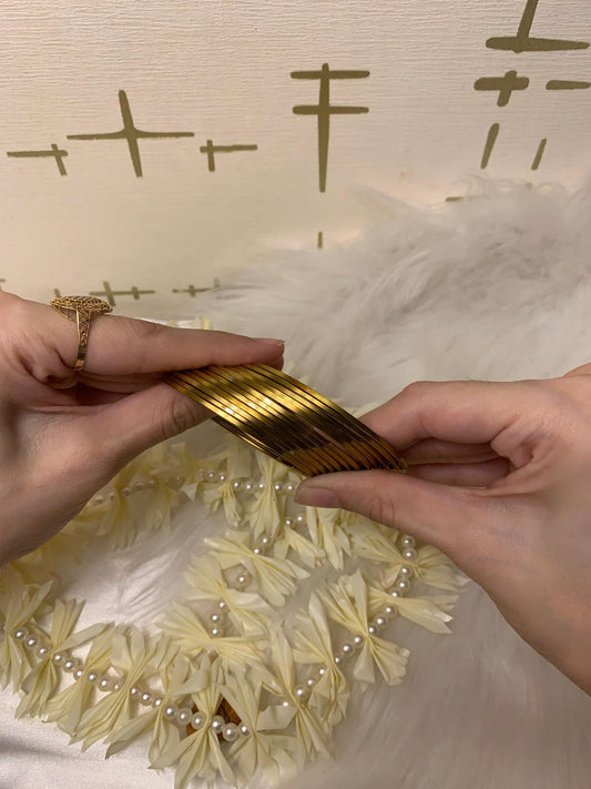 Gold Metal bangles (12 Pcs)