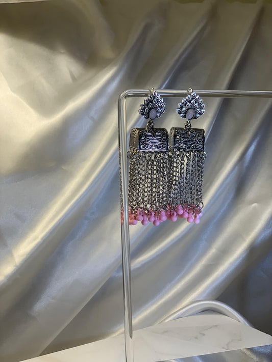 Warq Jhumkay - Pink Silver