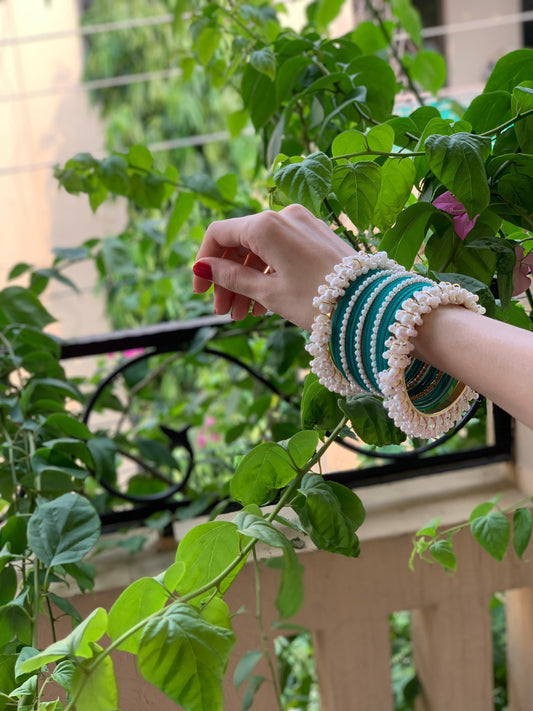 Moti and velvet set - Blue