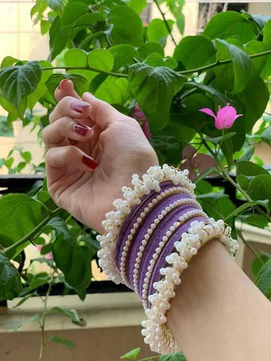 Moti and velvet set - Purple