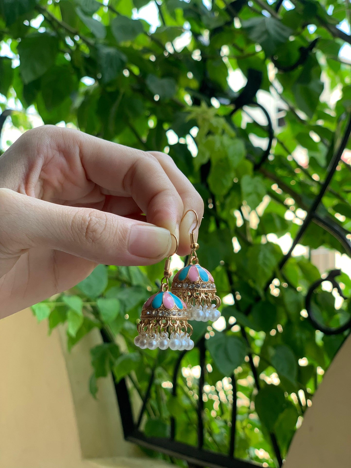 Mini moti jhumki - Pink