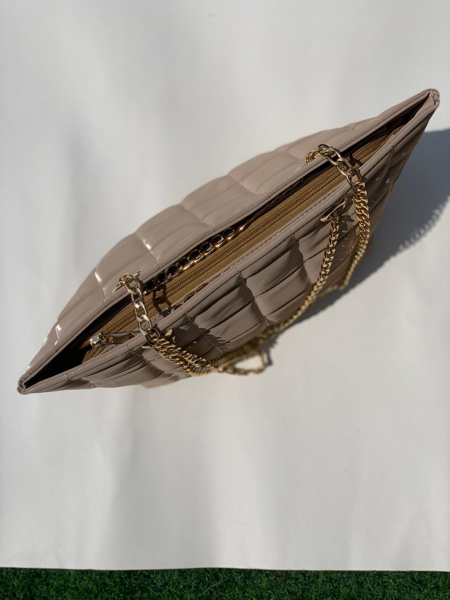 SW-001 Quilted Shoulder Bag - Beige