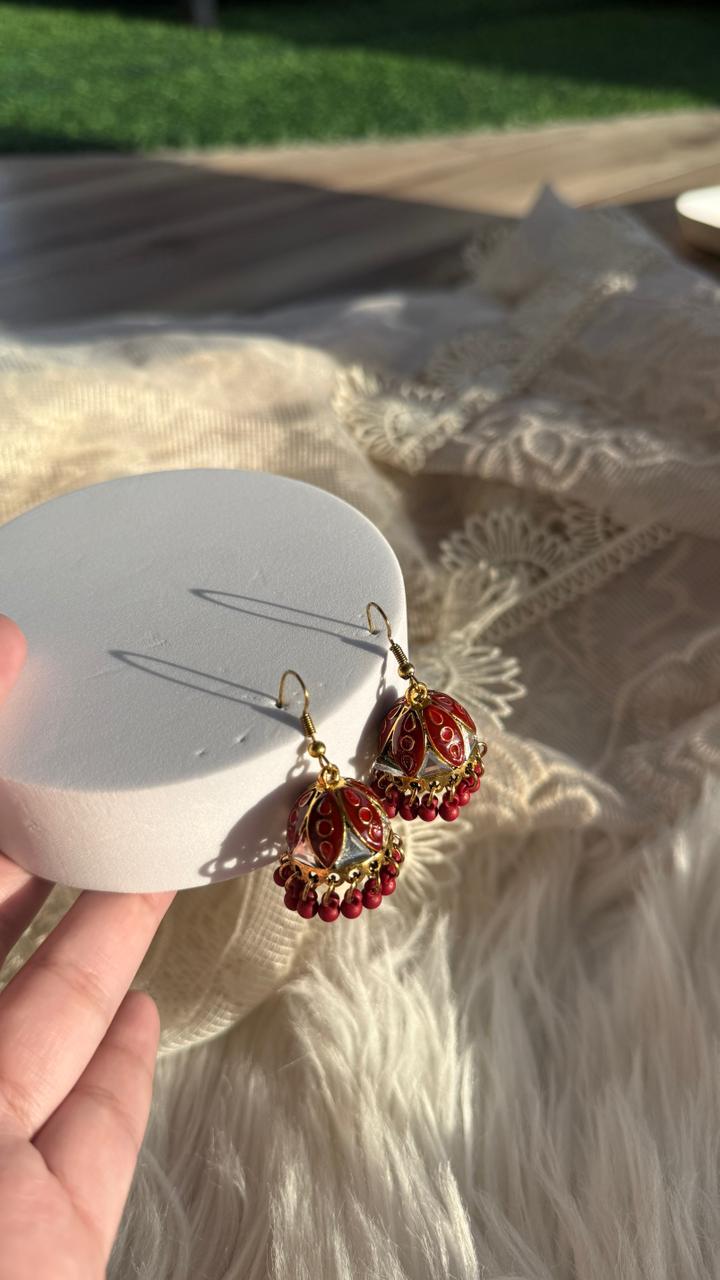 yasmeen earrings - Maroon