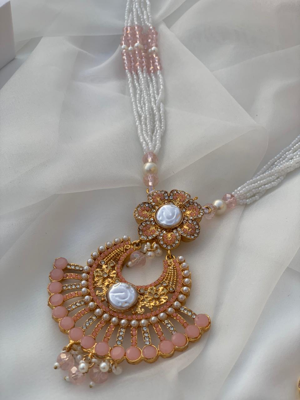 nourah moti har set - Pink