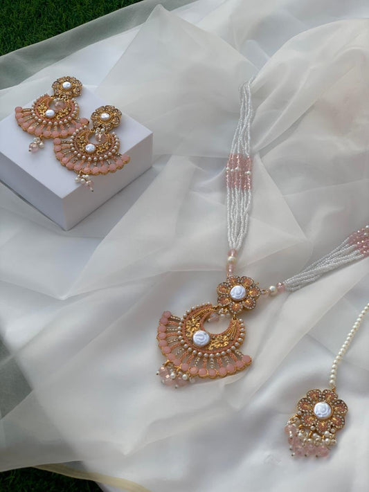 nourah moti har set - Pink