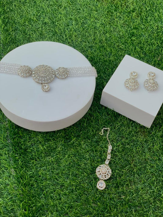 Choker set- teen gol Silver