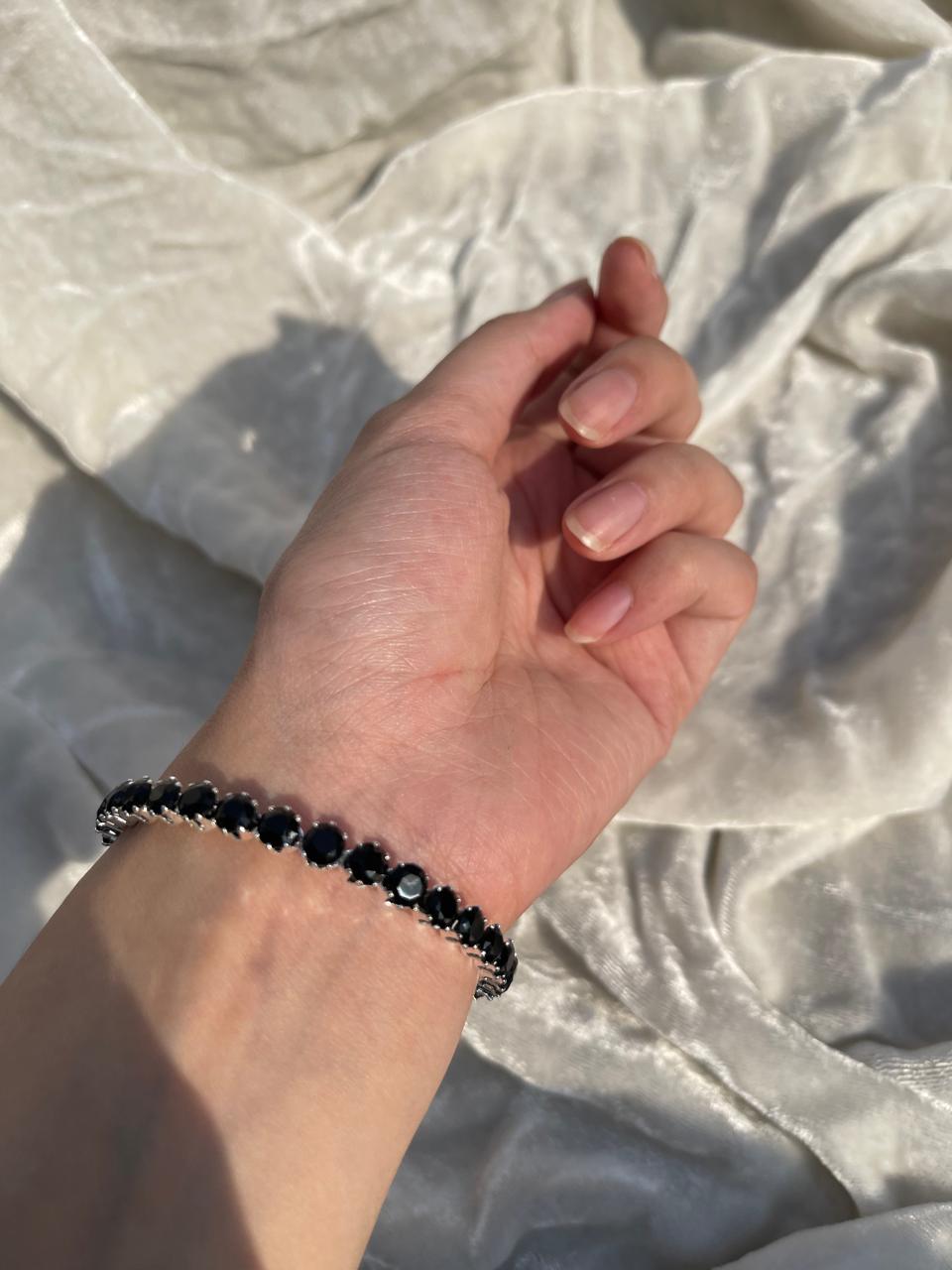 Black and silver bracelet