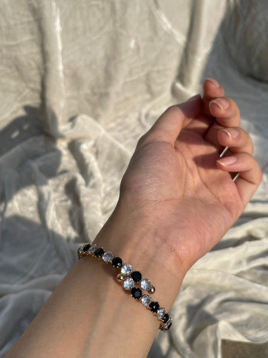 Black and clear bracelet
