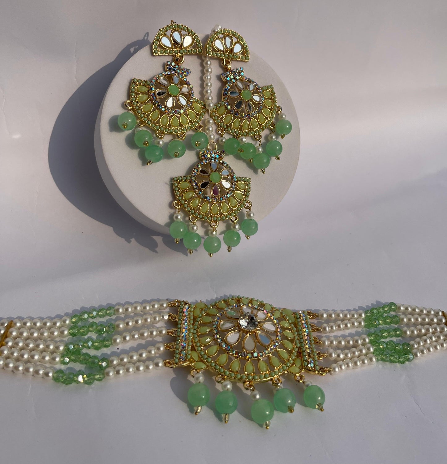 Aliza Choker set (light green)