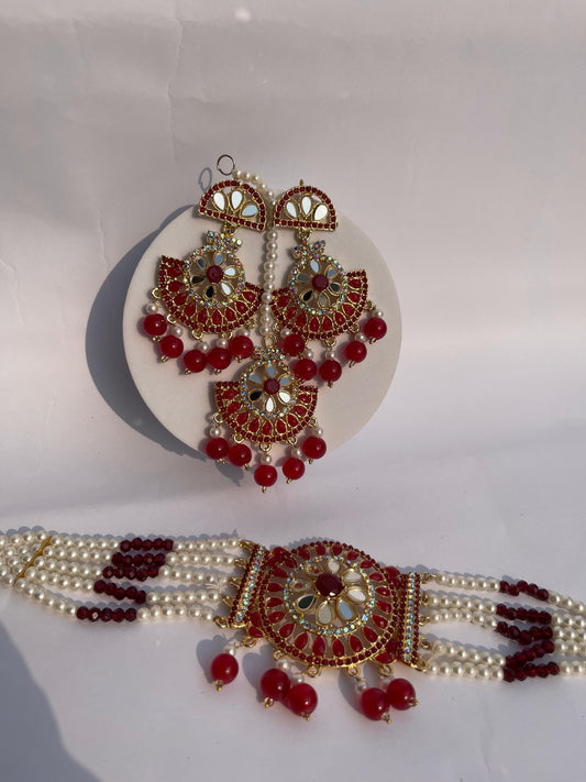 Aliza Choker set (red)