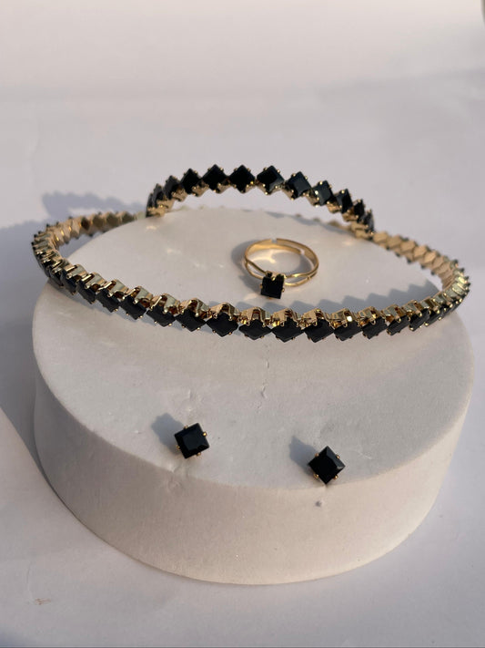 Dazzling Set-(black and gold)