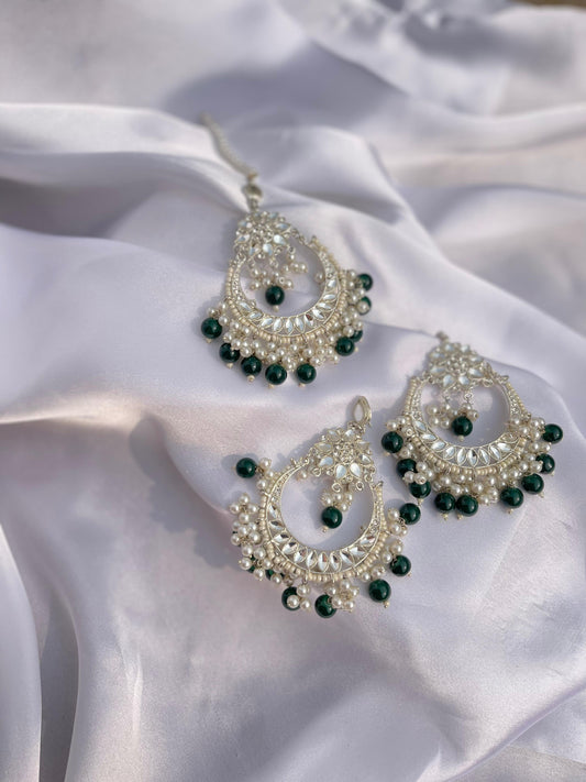 Nighat Set - Green and silver