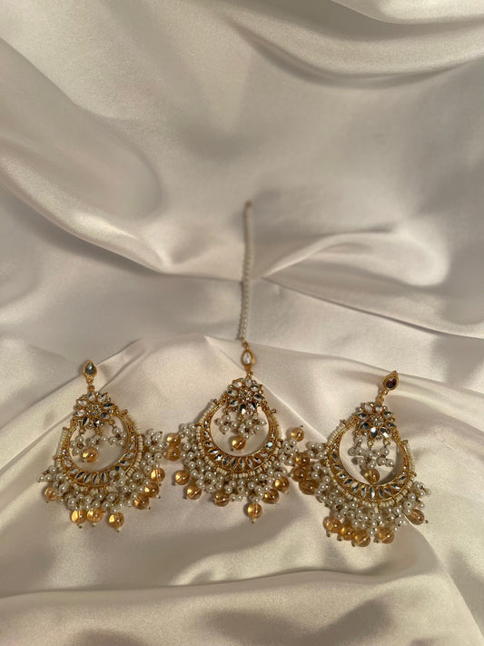Nighat Set - Gold and white