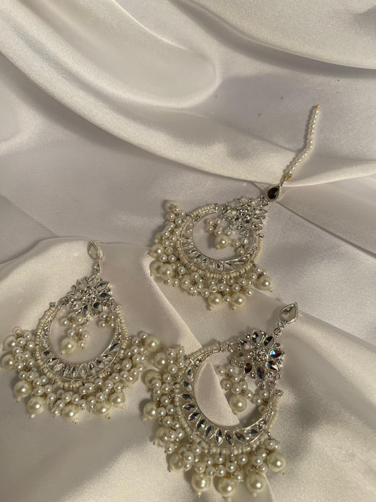 Nighat Set - White and silver