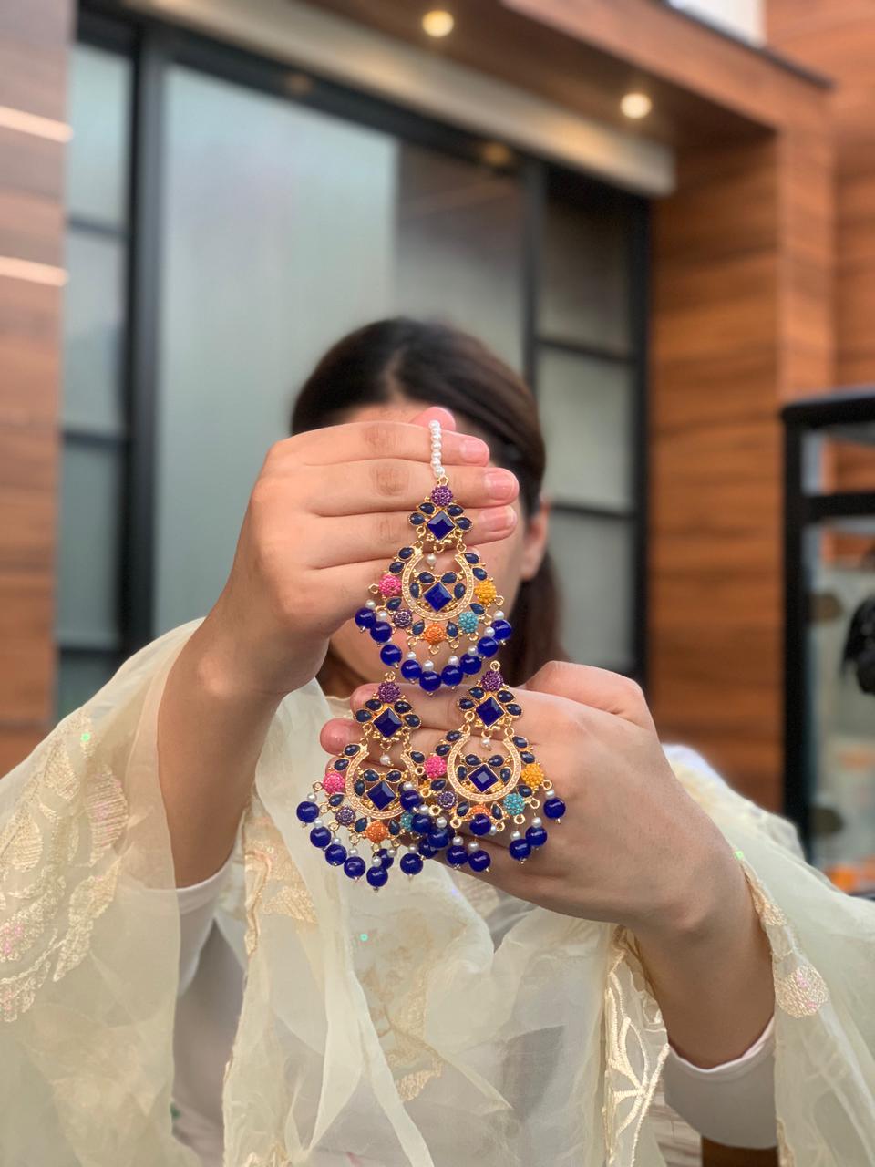 Aimen Bindiya Set - Blue