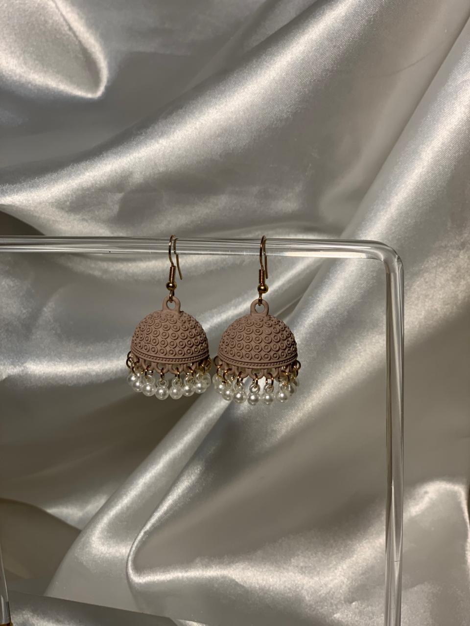Matt jhumki - Light Brown