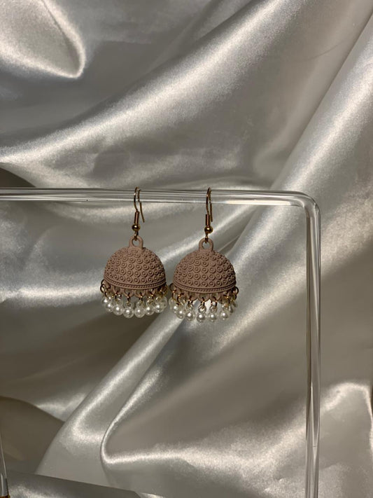 Matt jhumki - Light Brown