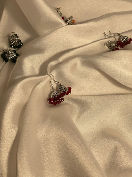 Triangular jhumki - Maroon