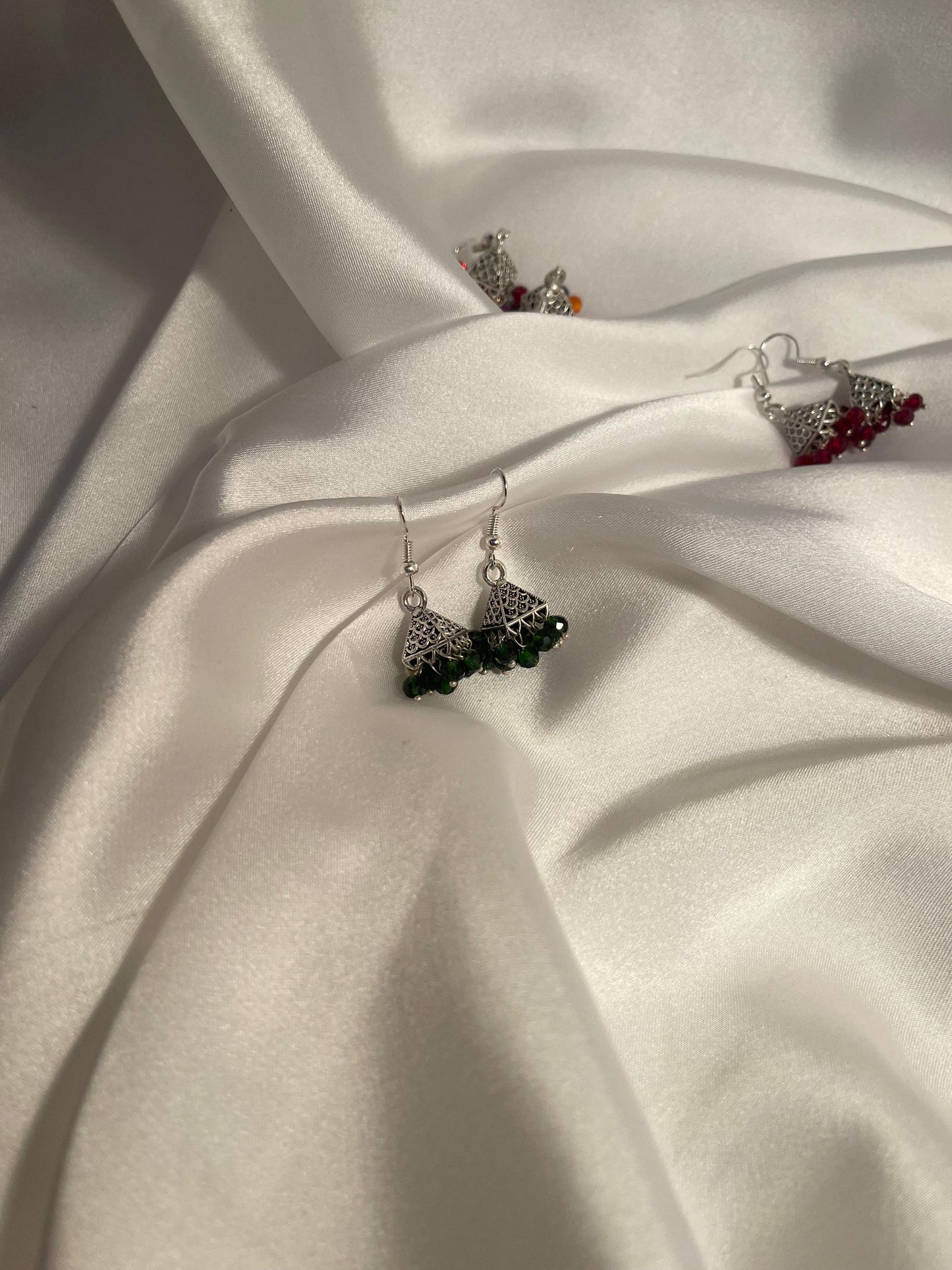 Triangular jhumki - green
