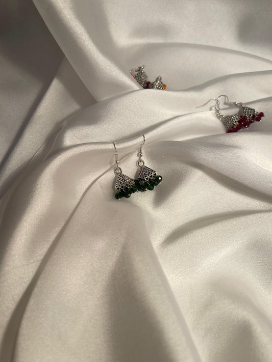Triangular jhumki - green