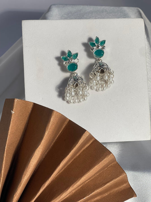 Sarah Teen Pati Jhumki Motiya-green