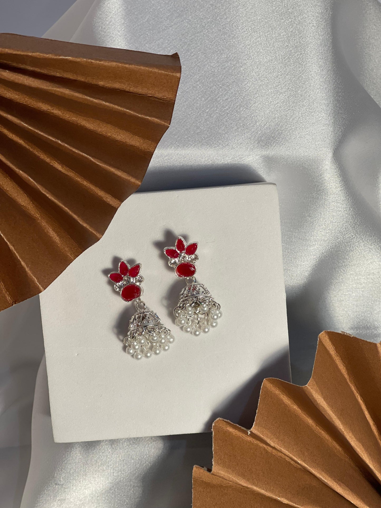 Sarah Teen Pati Jhumki Motiya- maroon