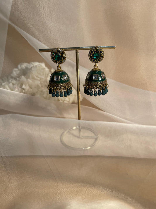 Sumaira Jhumki- green gold (Noor-Bano-Collection)