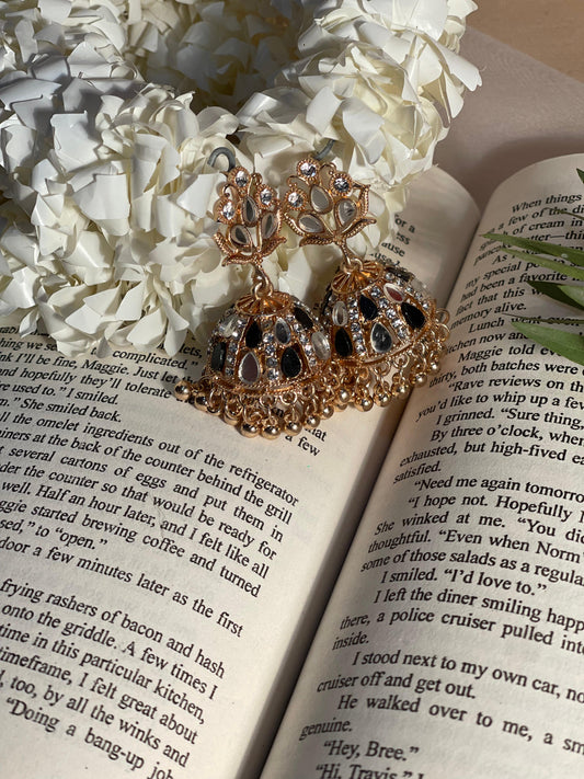 Aneela Jhumki- gold and black (Noor-Bano-Collection)
