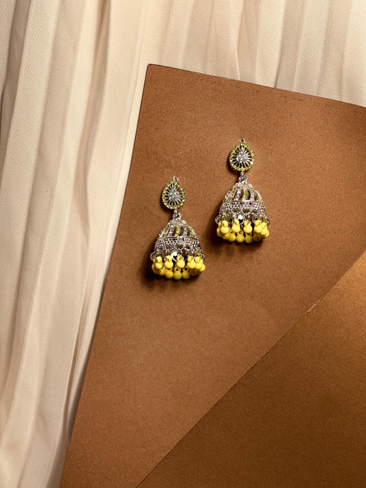 Saima Jhumki-yellow-(Noor-Bano-Collection)