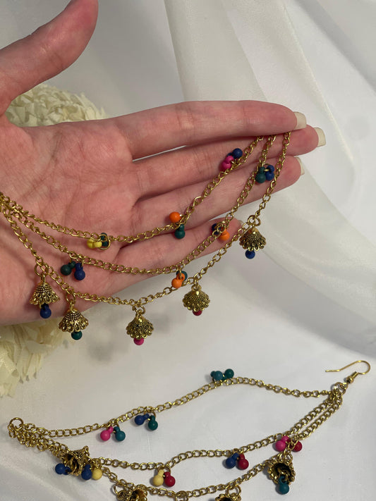 Jhumkay Waalay Saharay- gold and multi