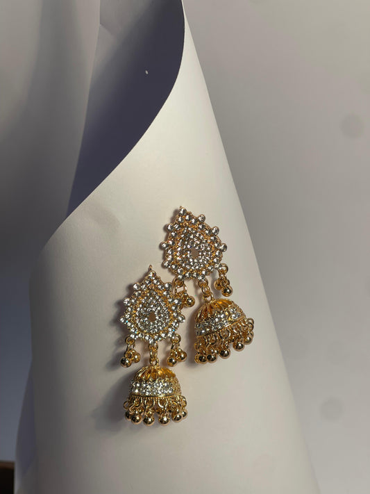 Sarah Jhumki-Gold-(Noor-Bano-Collection)