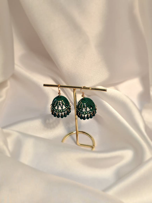 Matt sitara Jhumki-green(Noor-Bano-Collection)