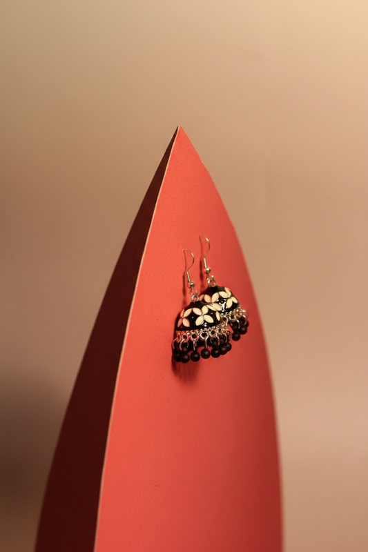 Char Pati Phool Jhumka-black(Noor-Bano-Collection)