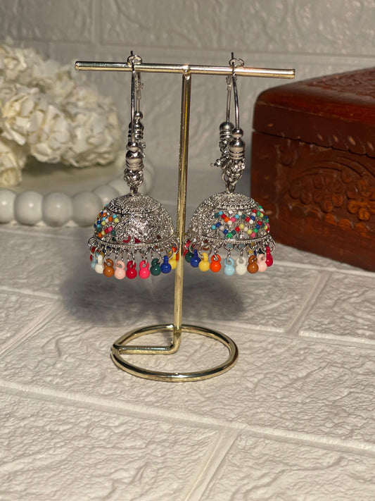 Bano bali- silver and multi dotted