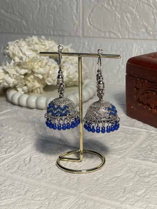 Bano bali-Silver and blue zigzag