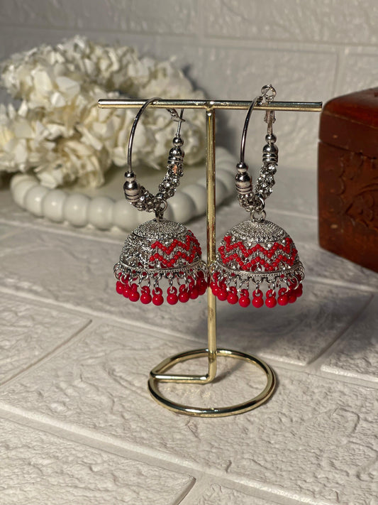 Bano bali - Silver and Red dotted