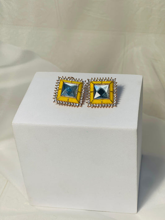 Chakoor bedazzled earrings yellow (shahi collection)