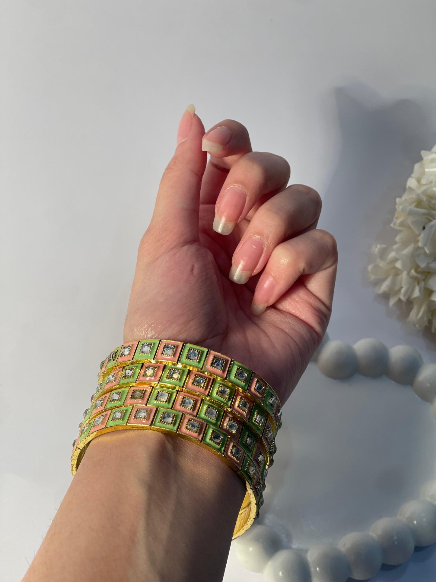 Karra- green and peach (gold)