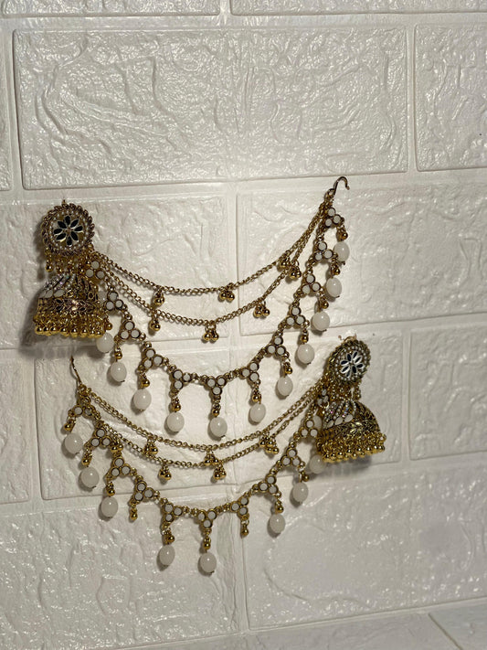 Gol Phool 3 lari saharay gold and grey (baharbano collection)