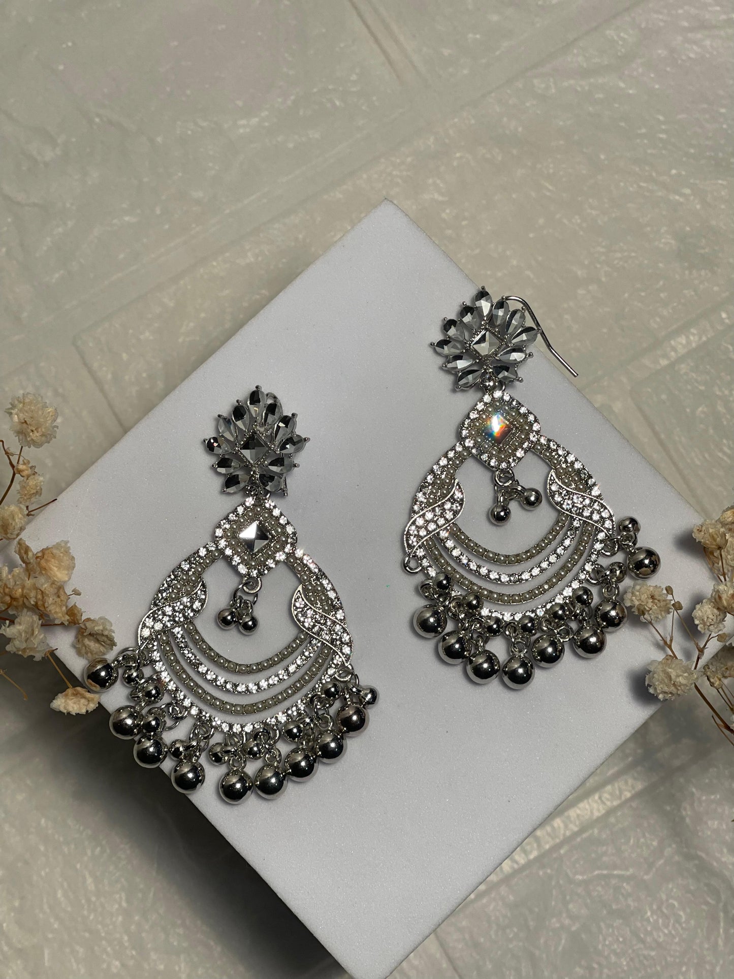 silver earrings- (Baharbano)