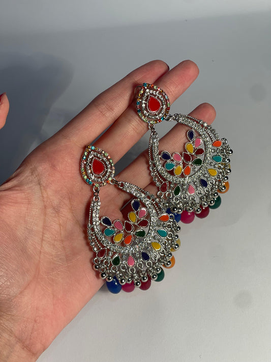 half moon paisley multi and silver (Mahbano)