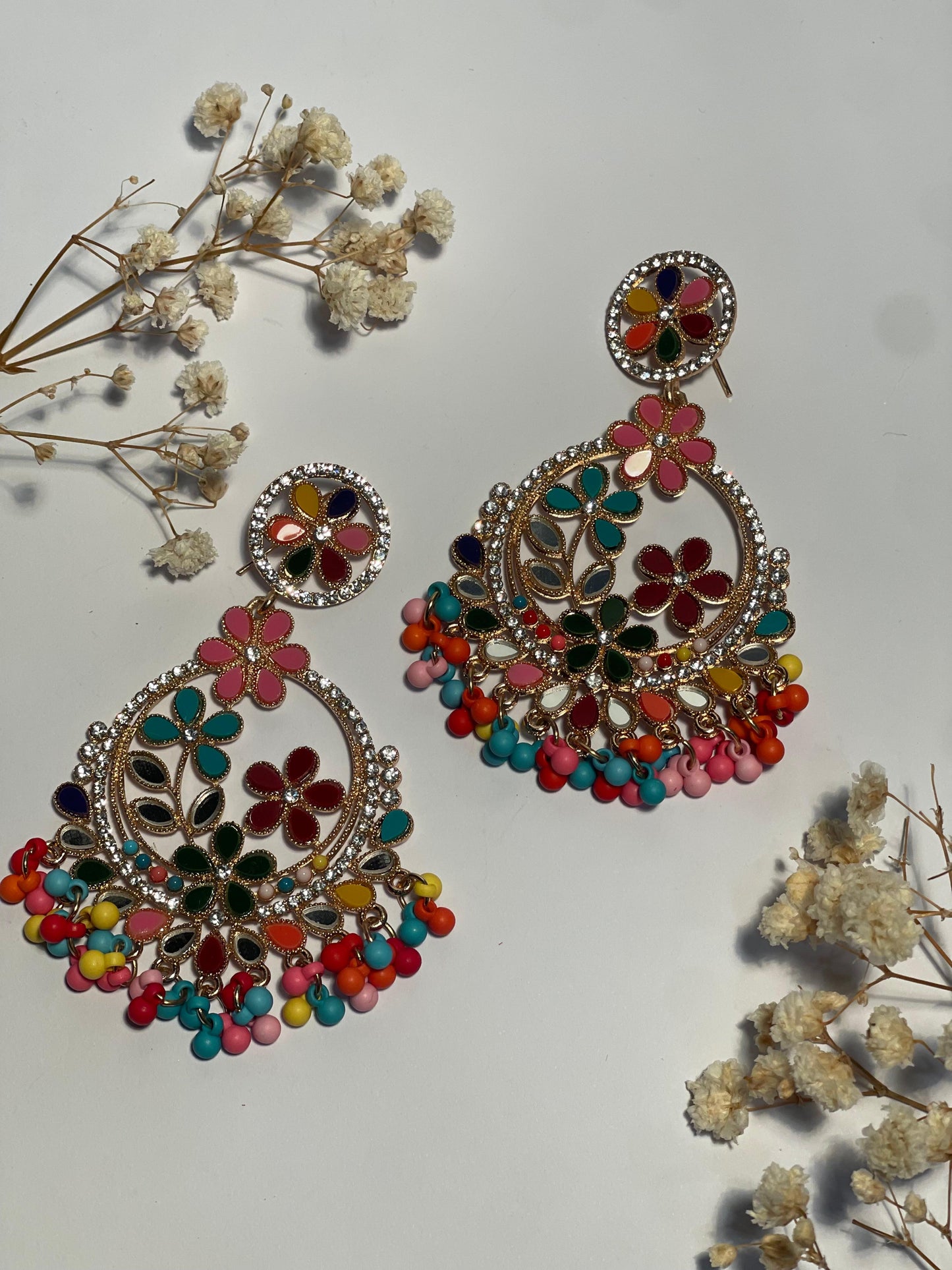 Phool Earring multi and gold(Mahbano)