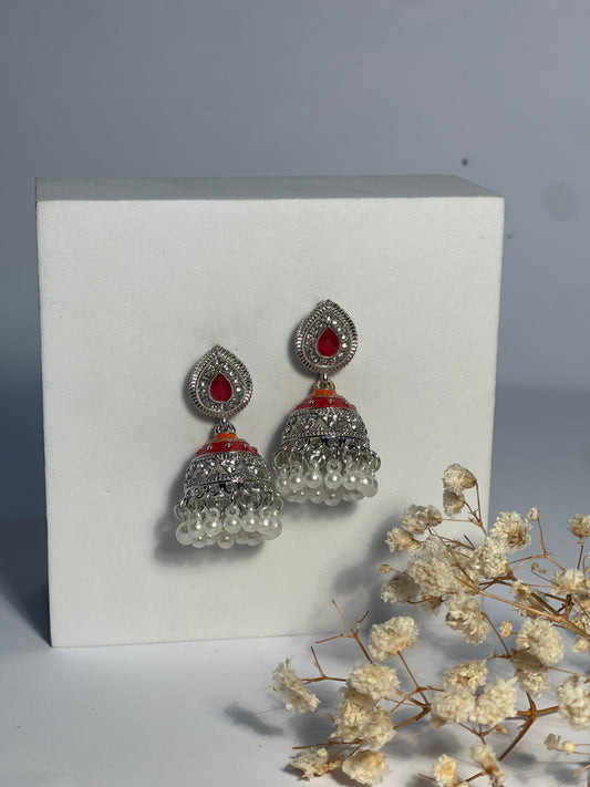 Patta Jhumki red and orange(Mahbano)