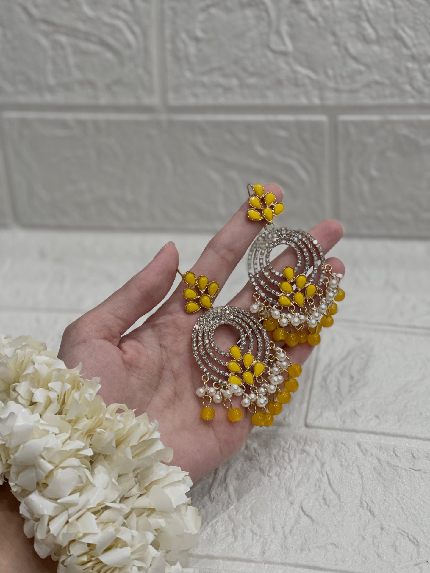 6 Ringlets earring yellow(Sheharbano)