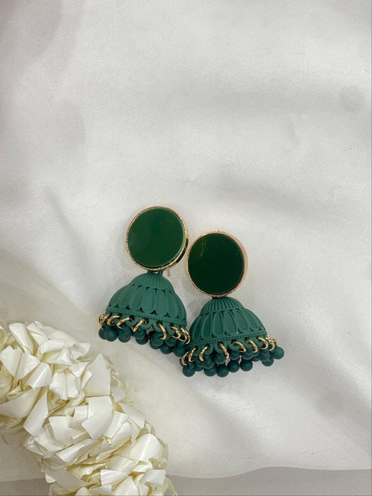 Gol matt jhumka green(Sheharbano)