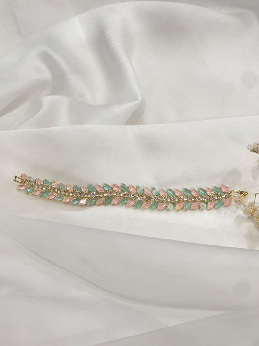 Double Boti Bracelet pink & green (Sheharbano)