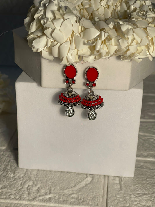 red Jhumka- (Zartabbano)