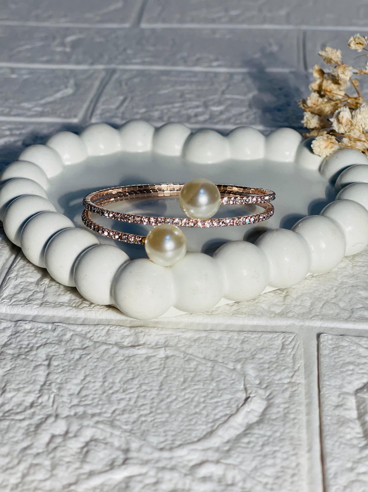 Pearl bracelet kids rose gold (Mahnoorbano)