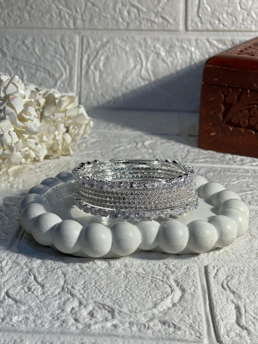 Bedazzled bangle set-clear (Mahnoorbano)